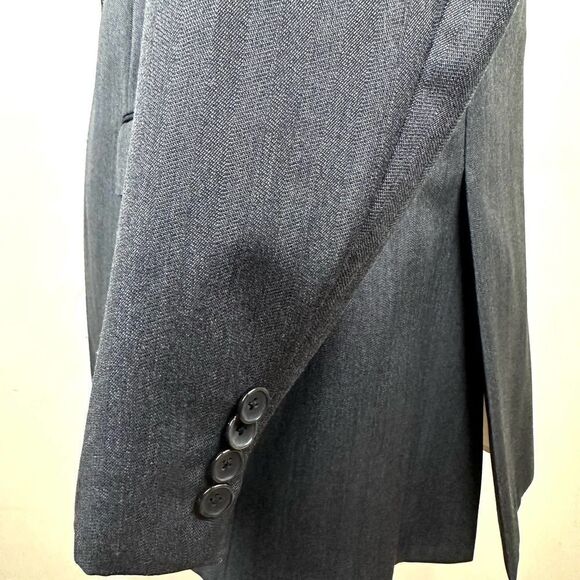 Hugo Boss Drago Grey‎ Herringbone Blazer 44 L EUC Read - Picture 5 of 15